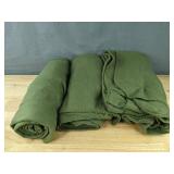 3 Special Glory Green Fleece Blankets 49 x 67 Inch - Brand New *B