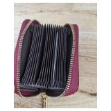 Masilou Leather RFID Blocking Card Holders Unisex 18 Slot in Wine and Green - Brand New *B