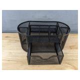 2 Black Mesh Office Supply Organizers - Brand New *B