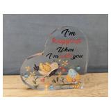 4 Heart-Shaped Acrylic Inspirational 4.5" Plaques - Brand New *B