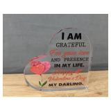 4 Heart-Shaped Acrylic Inspirational 4.5" Plaques - Brand New *B