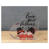 4 Heart-Shaped Acrylic Inspirational 4.5" Plaques - Brand New *B