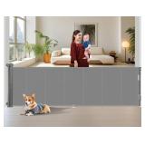 Miumoon 150-Inch Gray Retractable Safety Gate, 34-Inch Tall, $85 Retail - Brand New *B