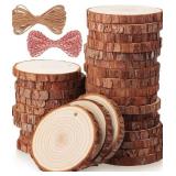 30 Piece Wood Slices Ornament Set with Twine for DIY Crafts and Holiday Decor - Brand New