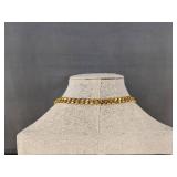 Gold Tone Heart O-Ring Slip Chain Necklace, 24 Inch - Brand New