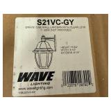 Gray Wall Lantern With Clear Lens