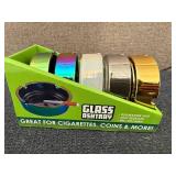 5 Plated Glass Ashtrays