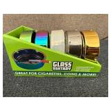 5 Plated Glass Ashtrays