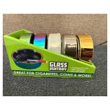 5 Plated Glass Ashtrays