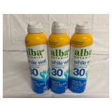 3 Bottles Of Alba Botanica While Wet 30 Spf Suncreen