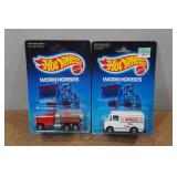 *2* Vintage Hot Wheels Workhorses - Peterbilt Tank Truck & Delivery Truck