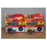 *2* Hot Wheels 25th Anniversary with Matching Button - Red Baron, Paddy Wagon
