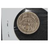 *3* Barber Silver Dimes - 1913, 1908-D, 1899