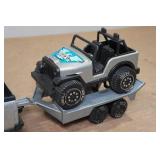 Vintage Tonka Pickup Truck, Trailer, and Jeep Set