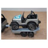 Vintage Tonka Pickup Truck, Trailer, and Jeep Set