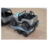 Vintage Tonka Pickup Truck, Trailer, and Jeep Set