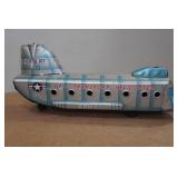 Vintage Wind Up Tin Transport Helicopter