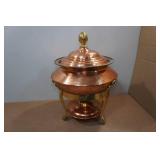 Copper and Brass Hammered Chafing Dish and Stainless Steel 5Q Pan