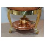 Copper and Brass Hammered Chafing Dish and Stainless Steel 5Q Pan