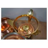 Copper and Brass Hammered Chafing Dish and Stainless Steel 5Q Pan