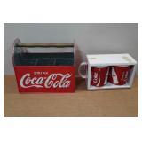 Coca-Cola Condiment Metal Tote and Mug Set