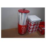 Coca-Cola Straw Case, Canister and Napkin Holder