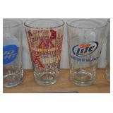 Sports Beer Glasses and Travel Mug with Coasters