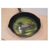 Sidney Halloware No 8 Cast Iron Skillet with Loon Print