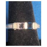 Sterling Silver Oval Stackable Ring - Size 8