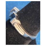 Sterling Silver Oval Stackable Ring - Size 8