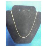 14k Gold 4mm Flat Curb Chain 18 Inches
