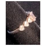 Sofia B. Pink Rhodium Over Sterling Silver Ring - Size 8