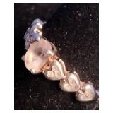 Sofia B. Pink Rhodium Over Sterling Silver Ring - Size 8