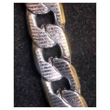 Stainless Steel and 18k Gold Plated Diamond Cut Necklace