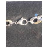 Stainless Steel and 18k Gold Plated Diamond Cut Necklace