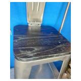 DHP Luxor Counter Stool with Wood Seat and Backrest, 24", Antique Gun Metal