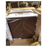 Glacier Bay Huckleberry 36 in. Single Sink Spiced Walnut Bath Vanity with White Engineered Stone Top (Assembled)  Customer Returns See Pictures Glacier Bay Huckleberry 36 in. Single Sink Spiced Walnut Bath Vanity with White Engineered Stone Top (Assembled)  Customer Returns See Pictures