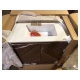 Glacier Bay Huckleberry 36 in. Single Sink Spiced Walnut Bath Vanity with White Engineered Stone Top (Assembled)  Customer Returns See Pictures Glacier Bay Huckleberry 36 in. Single Sink Spiced Walnut Bath Vanity with White Engineered Stone Top (Assembled)  Customer Returns See Pictures