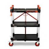 Crescent SITERUNNER 20 in. 3-Shelf Heavy Duty Folding Jobsite Cart with 300 lb. Capacity  Customer Returns See Pictures Crescent SITERUNNER 20 in. 3-Shelf Heavy Duty Folding Jobsite Cart with 300 lb. Capacity  Customer Returns See Pictures