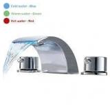 BWE 8 in. Waterfall Widespread 2-Handle Bathroom Faucet With Led Light In Polished ChromeCustomer Returns See Pictures BWE 8 in. Waterfall Widespread 2-Handle Bathroom Faucet With Led Light In Polished ChromeCustomer Returns See Pictures
