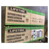 Lot of Lifetime 8 ft. W x 5 ft. D Modern Resin Shed (40 sq. ft.)  Customer Returns See Pictures Lot of Lifetime 8 ft. W x 5 ft. D Modern Resin Shed (40 sq. ft.)  Customer Returns See Pictures