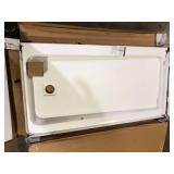 Bootz Industries Aloha ShowerCast 60 in. L x 32 in. W Alcove Shower Pan Base in White with Square Chrome Right Drain Damaged   Customer Returns See Pictures Bootz Industries Aloha ShowerCast 60 in. L x 32 in. W Alcove Shower Pan Base in White with Square Chrome Right Drain Damaged   Customer Returns See Pictures