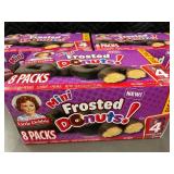 ID 3 - Little Debbie Mini Frosted Donuts, 4 Big Packs (32 Packs, Best by 6/25/25)