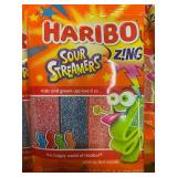 NC 2 - Haribo Sour Streamers Bulk Lot - 12 Bags, 4.5 oz Each, Exp. 04/2025