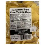Bulk Lot Restaurant Style Corn Tortilla Chips, 16 oz Bags (5ct) - Best By 07/01/25
