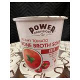 RI 5 - Power Provisions Creamy Tomato Bone Broth Soup 6-Pack, 1.4 oz Cups, Best by 02/06/2025