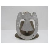 Primitive Brass Dinner Bell with Horseshoe
