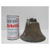 Primitive Brass Dinner Bell with Horseshoe