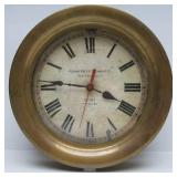 Great Looking Working Large Antique Style Brass Steamship Wall Clock by Time Works