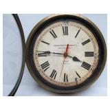 Great Looking Working Large Antique Style Brass Steamship Wall Clock by Time Works